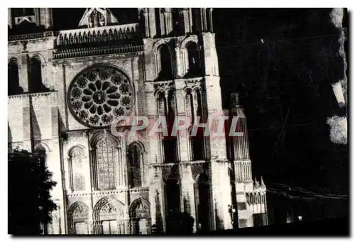 Ansichtskarte AK Chartres E et L la Cathedrale illuminee