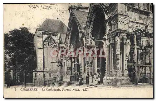 Cartes postales Chartres La Cathedrale Portail Nord