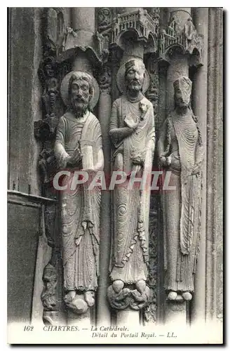 Cartes postales Chartres La Cathedrale Details du Portail Royal