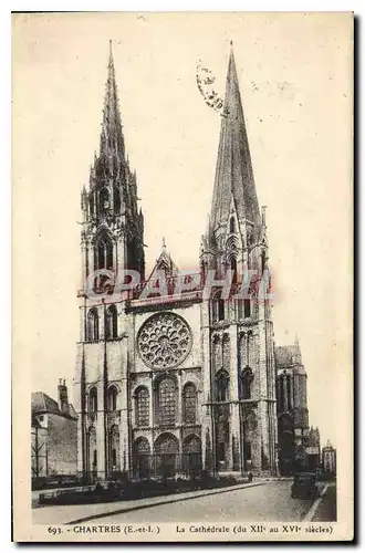 Cartes postales Chartres E et L La Cathedrale du XII au XVI siecles