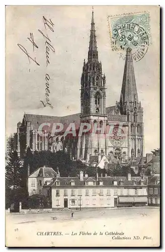 Ansichtskarte AK Chartres Les Fleches de la Cathedrale