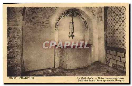 Cartes postales Chartres La Cathedrale Notre Dame sous Terre Puits des Saints Forts premiers Martyrs