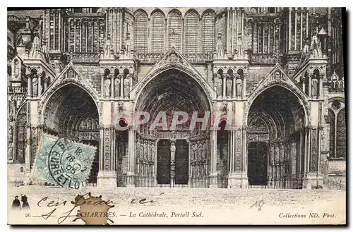 Cartes postales Chartres La Cathedrale Portail Sud