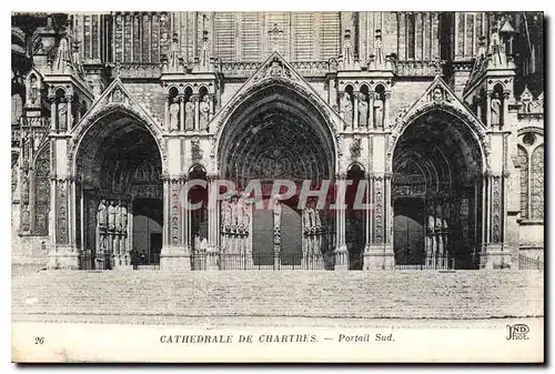 Cartes postales Cathedrale de Chartres Portail Sud