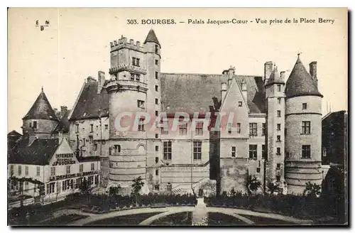 Ansichtskarte AK Bourges palais Jacques Coeur vue prise de la Place Berry