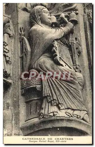 Cartes postales Cathedrale de Chartres Musique Portail Royal XII siecle