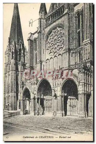 Cartes postales Cathedrale de Chartres Portail sud