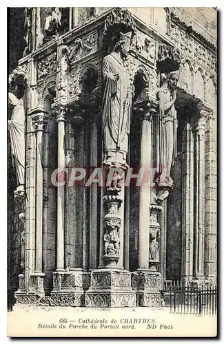 Ansichtskarte AK Cathedrale de Chartres Details du Porche du Portail nord
