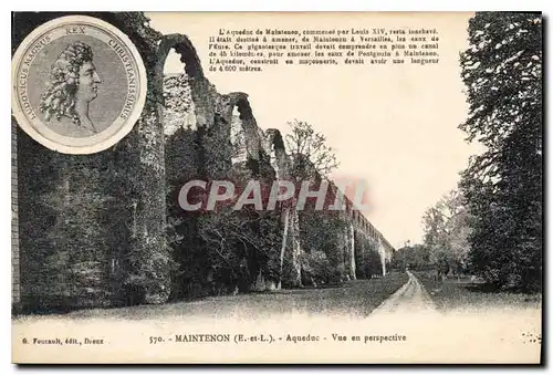 Cartes postales Maintenon E et L Aqueduc vue en perspective