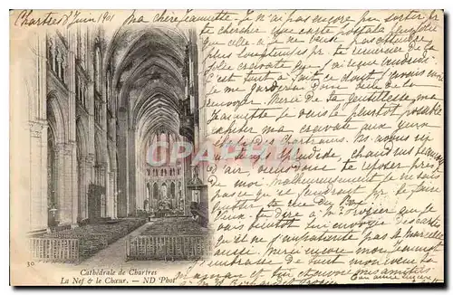 Cartes postales Cathedrale de Chartres la Nef et le Choeur