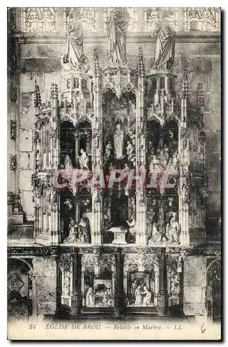 Ansichtskarte AK Eglise de Brou Retable en Marbre