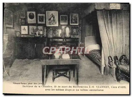 Cartes postales Interieur de la Chambre lit de mort du Bienheureux J M Vianney Cure d'Ars