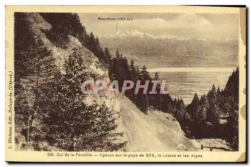 Cartes postales Col de la Faucille Apercu sur le pays de Gex le Leman et les Alpes