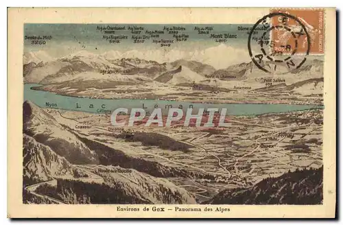 Cartes postales Environs de Gex Panorama des Alpes