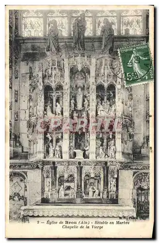 Cartes postales Eglise de Brou Ain Retable en Marbre Chapelle de la Vierge