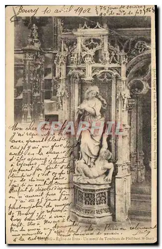 Cartes postales Bourg Eglise de Brou un motif du Tombeau de Philibert le Beau