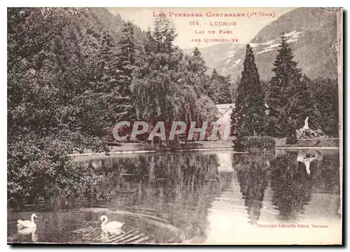 Ansichtskarte AK Les Pyrenees Centrales Luchon Lac du Parc des Quinconces