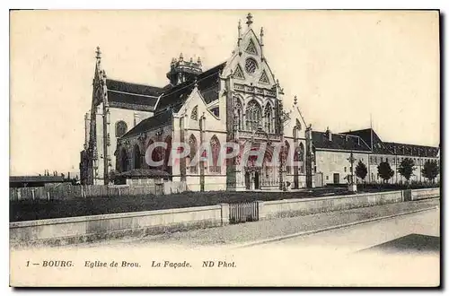 Cartes postales Bourg Eglise de Brou la facade