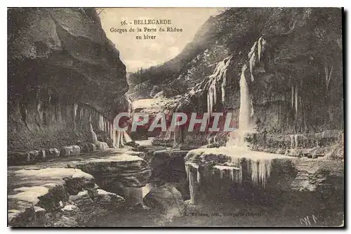 Cartes postales Bellegarde Gorges de la Perle du Rhone en hiver