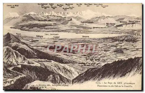 Cartes postales Le Pays de Gex pittoresque panorama vu du Col de la Fancille