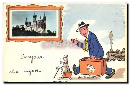 Cartes postales Bonjour de Lyon Train