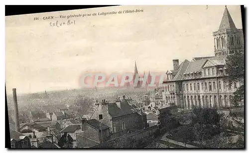 Cartes postales Caen Vue generale prise du Labyrinthe de l'Hotel Dieu