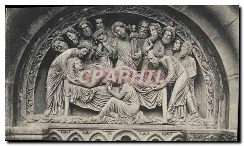 Ansichtskarte AK Strasbourg Tympan du Portail du Transept Sud La Mort de la Vierge