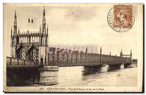 Ansichtskarte AK Strasbourg Pont du Chemin de Fer sur le Rhin