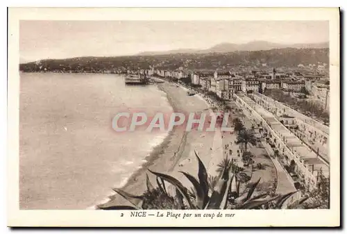 Cartes postales Nice La Plage par un coup de mer