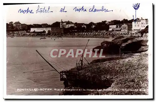 Cartes postales Pontaillac Royan vue d'ensemble de la Plage les Rochers de la Corniche Sud