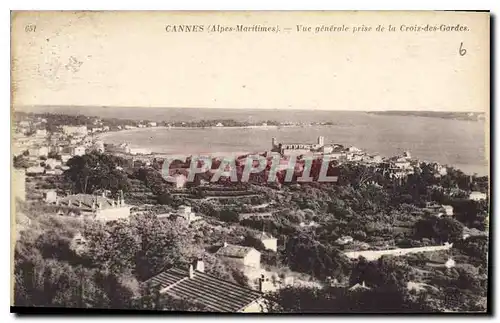 Cartes postales Cannes Alpes Maritimes vue generale prise de la Croix des Gardes