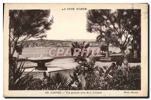 Cartes postales Cannes vue generale prise de la Croisette