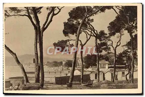 Cartes postales La Douce France Cote d'Azur Juan les Pins Alpes Maritimes La Plage vue a travers les Pins