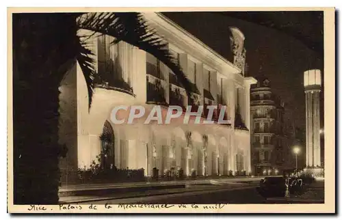 Ansichtskarte AK La Douce France Cote d'Azur Nice Alpes Maritimes Le Palais de la Mediterrannee vu la nuit