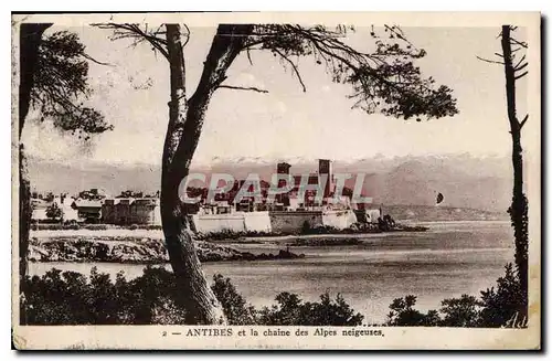 Ansichtskarte AK Antibes et la chaine des Alpes neigeuses