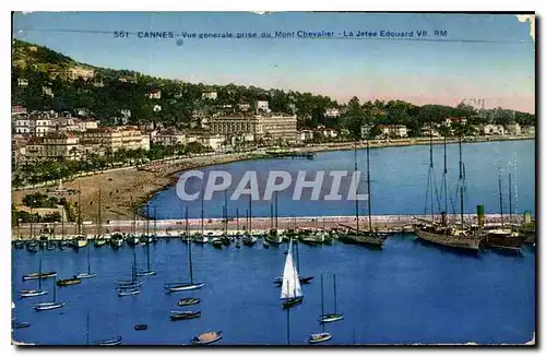 Cartes postales Cannes Vue generale prise du Mont Chevalier la Jetee Edouard VII