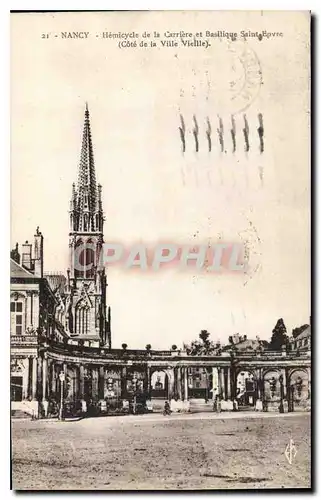 Cartes postales Nancy Hemicycle de la Carriere et Basilique Saint Epvre Cote de la Ville Vieille