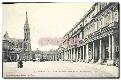 Ansichtskarte AK Nancy Palais du Gouvernement et Eglise St Epvre