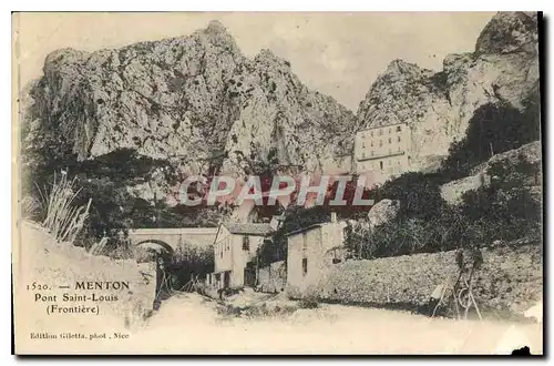 Ansichtskarte AK Menton Pont Saint Louis Frontiere