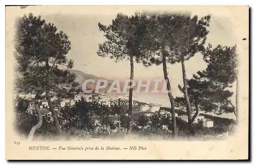 Cartes postales Menton Vue generale de la Madone