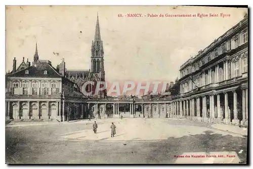 Ansichtskarte AK Nancy Palais du Gouvernement et Eglise Saint Epvre