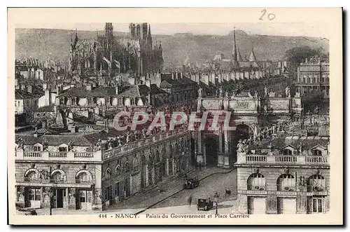 Cartes postales Nancy Palais du Gouvernement et Place Carriere