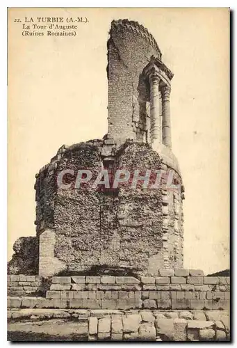 Cartes postales La Turbie A M La tour d'Auguste ruines romaines