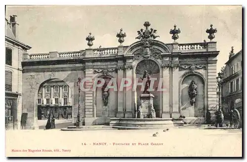 Cartes postales Nancy Fontaine et place Callot