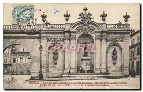 Cartes postales Nancy une des faces laterales de l'Arc de Triomphe monument de Jacques Callot