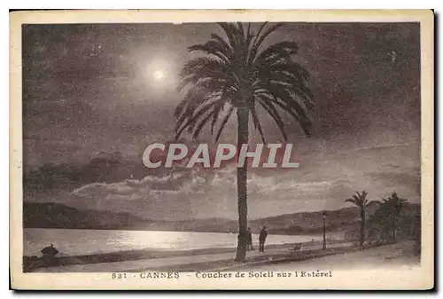 Cartes postales Cannes Coucher de Soleil sur l'Esterel