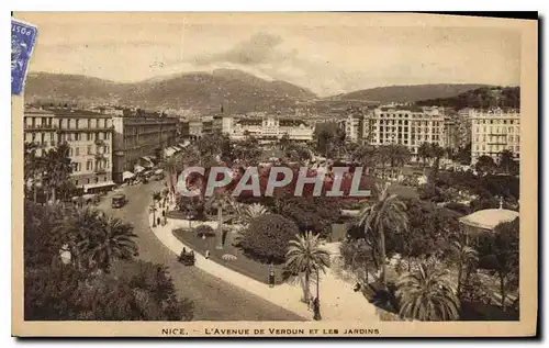 Cartes postales Nice l'Avenue de Verdun et les Jardins