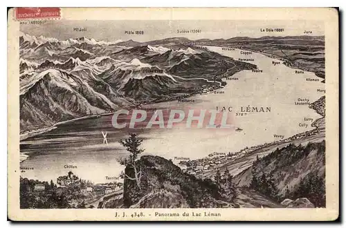 Cartes postales Panorama du Lac Leman