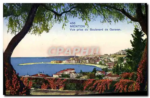 Cartes postales Menton vue prise du Boulevard de Garavan