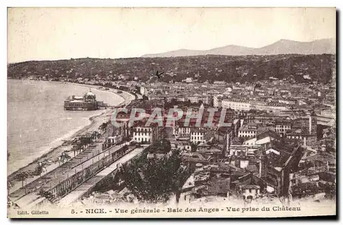 Cartes postales Nice Vue generale Baie des Anges vue prise du Chateau